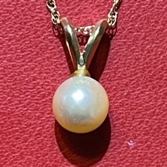 Pearl Jewelry - 14k Pearl Pendant & chain